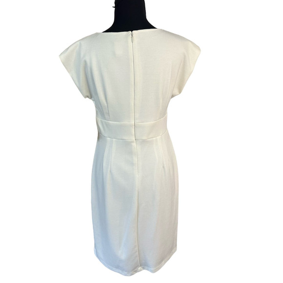 NWT Sangria Ivory Cap Sleeve Studded Waist Dress, Size 8P - Picture 3 of 10